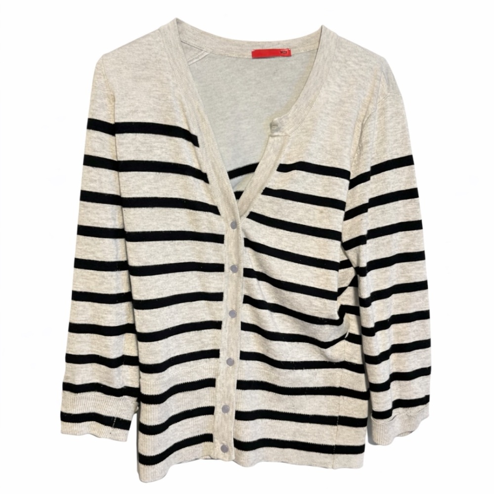 Red Brand Black and Cream Striped Cardigan